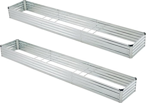 12x2x1ft Galvanized Raised Garden Bed, Outdoor Planter Box Metal Patio Kit by Foxlang