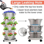 GameXcel Vertical Planter 5 Tier Stackable Planters Garden Planters Strawberry - Image 3