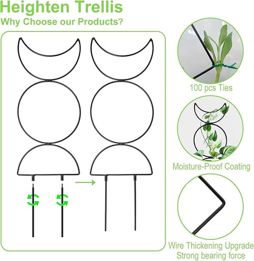 4 Packs 19 in Heighten Trellis for Climbing Plants Indoor, HENABLE Small Garden - Image 2