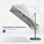 PURPLE LEAF Patio Umbrella 8' X 8' Rectangle Cantilever Umbrella Large Aluminum - Image 6