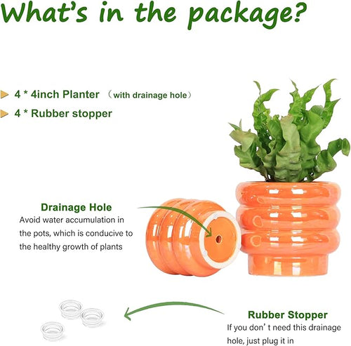 4.1 inch 4 pcs Ceramic Plant Pots - Image 2