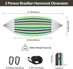 Brazilian Double Hammock with Tree Straps, Extra Large 94x63IN, 2 Persons - Image 3