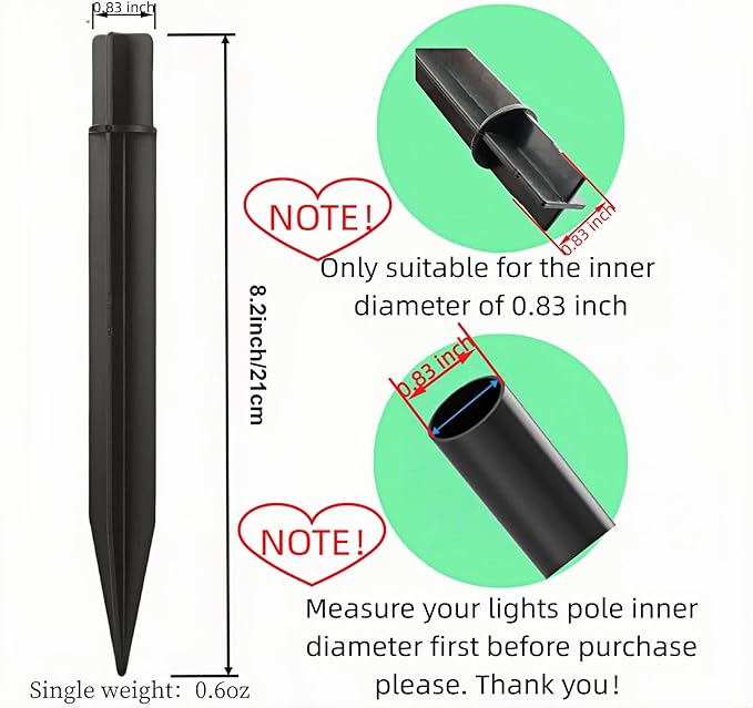 8.25" Reinforced ABS Plastic Solar Ground Spikes - Image 2