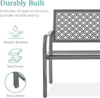 Best Choice Products Outdoor Bench 2-Person Metal Steel Benches Furniture - Image 3