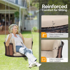 VINGLI 2.4 FT 1-Person Use Round Rattan Porch Swing Outdoor Support 440 LBS - Image 2