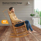 VINGLI Wooden Rocking Chair, Outdoor Chair - Image 4