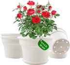 16 inch Plastic-Flower-Pot-for-Indoor-Plants, 4 Pack Large Outdoor Planter Pot by Pottiffe