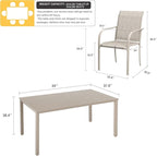 VICLLAX Patio Dining Set for 6, Outdoor Furniture Set Includes 63" Rectangle - Image 7