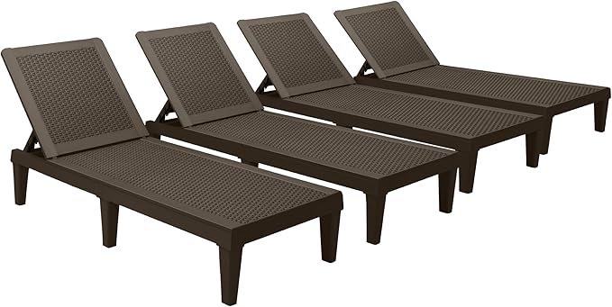 Devoko Outdoor Chaise Lounge Chair Set of 4 by DEVOKO