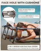 KingCamp Tanning Chair with Face Hole, Lounge Chairs Outdoor Folding Comfy - Image 4