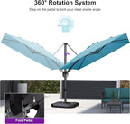 PURPLE LEAF 9' X 9' Left-right Tilt Patio Umbrella Outdoor Cantilever Swivel - Image 7