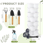 Umigy 2 Set White 7 Tier Stackable Vertical Planters - Image 2