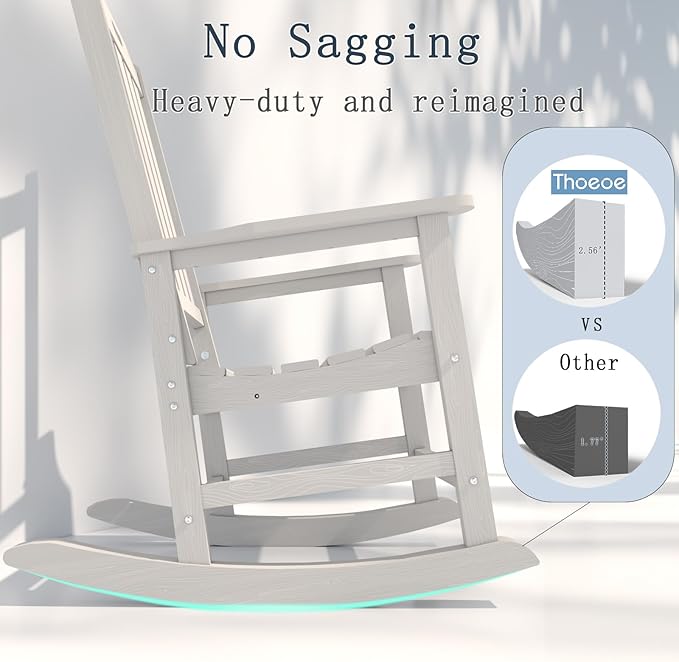 Oversized Rocking Chair Set of 4, Outdoor Rocking Chair - Image 8