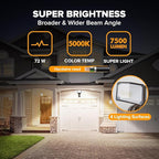 LUTEC 72W 7500LM LED Security Lights Motion Sensor Light Outdoor, 5000K Daylight - Image 2