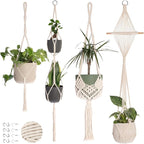 Nook Theory 4-Pack Macrame Plant Hangers by NookTheory