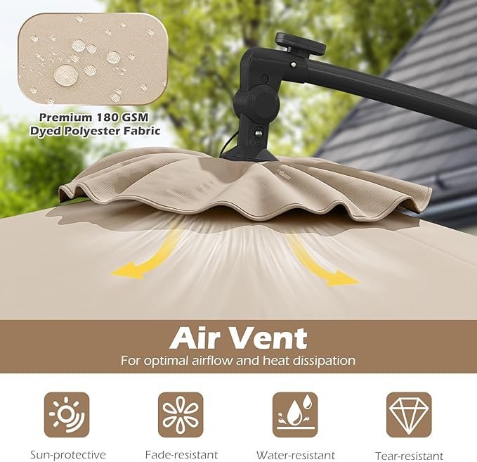 Tangkula 10ft Solar LED Patio Umbrella - Image 8