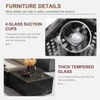8 Pcs Patio Furniture Set with Fire Pit Table Wicker Outdoor Sectional Sofa - Image 5