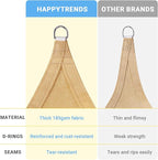 HappyTrends Sun Shade Sail, Heavy Duty UV Protection Beach Shade Canopy Wind - Image 5