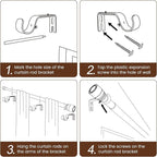 1” Diameter Matte Black Curtain Rods Itself is 30 to 90 inch, 1 Pack Fit 30-84 - Image 5