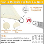 KANAGAWA Sun Shade Sail Curved 16'X20' Cream Rectangle Outdoor Shade Cover UV - Image 3