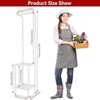 IBUYKE 67 Inch Tall Plant Stand Indoor Outdoor, 3 Tier Metal Hanging Plant Shelf - Image 6