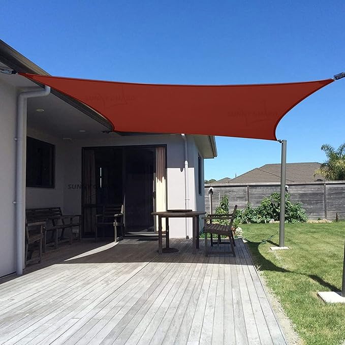 SUNNY GUARD Custom Size 18'x32' Rectangle Terra Red UV Block Sunshade by SUNNYGUARD