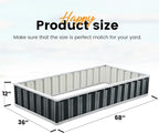 KING BIRD Raised Garden Bed 68" x 36" x 12" Galvanized Steel Metal Outdoor - Image 7