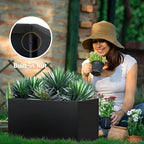 Steel Planter 36" x 12" x 16" Metal Rectangle Outdoor Planter Black Powder - Image 6