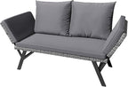 Greesum Outdoor Sofa, Woven Rattan Patio Furniture, Convertible Daybed or by BuynowfromGreesum