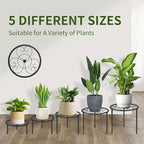 5-piece set of metal plant potted flower racks, heavy-duty flower pot plant - Image 2