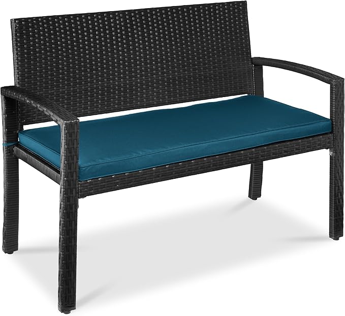 Best Choice Products Outdoor Bench 2-Person Wicker Garden Patio Benches Seating by BestChoiceProducts