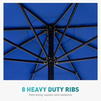 OLIXIS 9ft Patio Umbrella with Tilt and Crank Button & 8 Sturdy Ribs Waterproof - Image 4