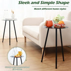 Metal Outdoor Side Tables Set of Two Small Outside Round End Table - Image 5