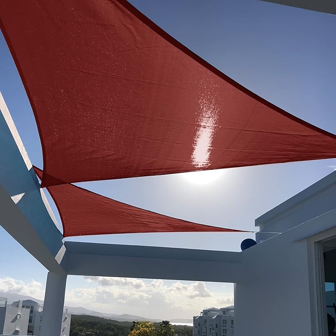 SUNNY GUARD Custom Size 20'x20'x28.3'Terra Red Sun Shade Sail Right Triangle UV by SUNNYGUARD