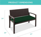 Best Choice Products Outdoor Bench 2-Person Wicker Garden Patio Benches Seating - Image 2