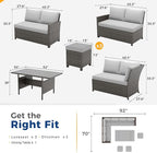 Wisteria Lane 7 Piece Patio Furniture Set, High Curved Back Wicker Patio - Image 7