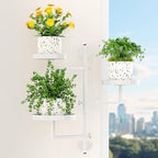 Plant Holder Indoor Rotating Window Plants Shelves Metal Wall Plant Stand 3 - Image 8