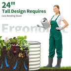 Kesfitt Raised Garden Bed Outdoor, Galvanized Steel Metal Raised Bed Planter - Image 6