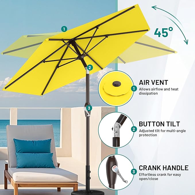 AreShark 7.5FT Patio Umbrella Table Market Umbrella - Image 4