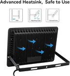 2Pack-250W LED Flood Light Outdoor, 27500lm LED Work Light - Image 4