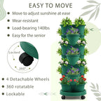 Umigy 2 Set Dark Green 7 Tier Stackable Vertical Planters - Image 6