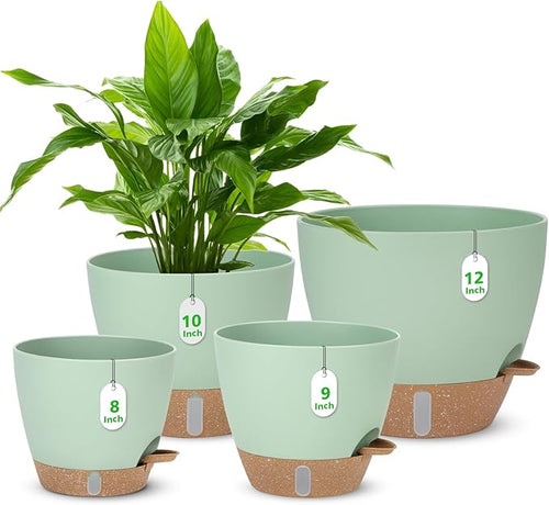 12" 10" 9" 8" Self Watering Pots by Ezmixcoop