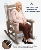 KINGYES HDPE Rocking Chairs Outdoor, Patio Rocking Chairs - Image 5