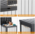 EasyUp 50 Gallon Outdoor Storage Box, Resin Waterproof UV-Resistant Deck Box - Image 3