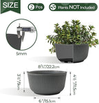 T4U 8 Inch Plant Pots, 2 Pack Self Watering Planter - Image 2