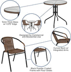 Flash Furniture Lila 28'' Round Glass Metal Table - Image 7