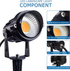 SUNVIE LED Outdoor Spotlight 12W Landscape Lighting 120V AC Waterproof - Image 6