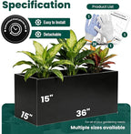 Metal Rectangular Planter Black Galvanized Steel Rectangle Planter Box 36" L x - Image 3