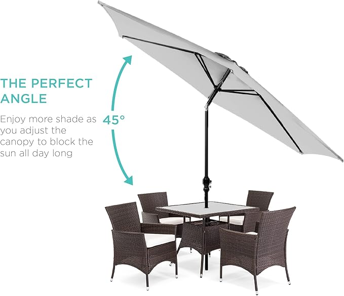 Best Choice Products 10ft Outdoor Table Compatible Steel Polyester Market Patio - Image 2