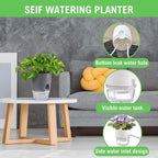 3.2 Inch Self Watering Planters Plastic Planter Pots 5 Pack Wicking Flower Pots - Image 7